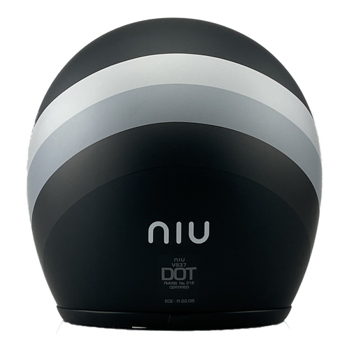 Niu Classic Helm Mat Zwart achterkant