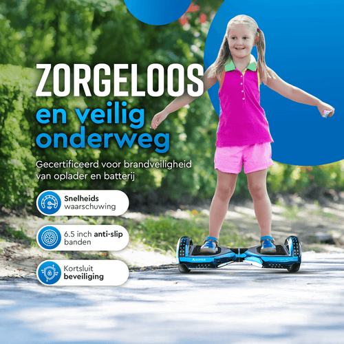 Ampes Hoverboard - Chroom Blauw + Hoverkart Blauw