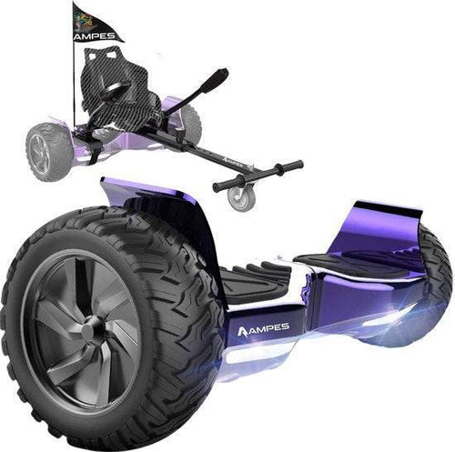 Off Road Hoverboard - Chroom Paars + Hoverkart Off Road Hoverboard - Chroom Paars + Hoverkart - Voltes