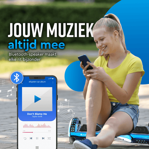 Ampes Hoverboard - Chroom Blauw + Hoverkart Blauw
