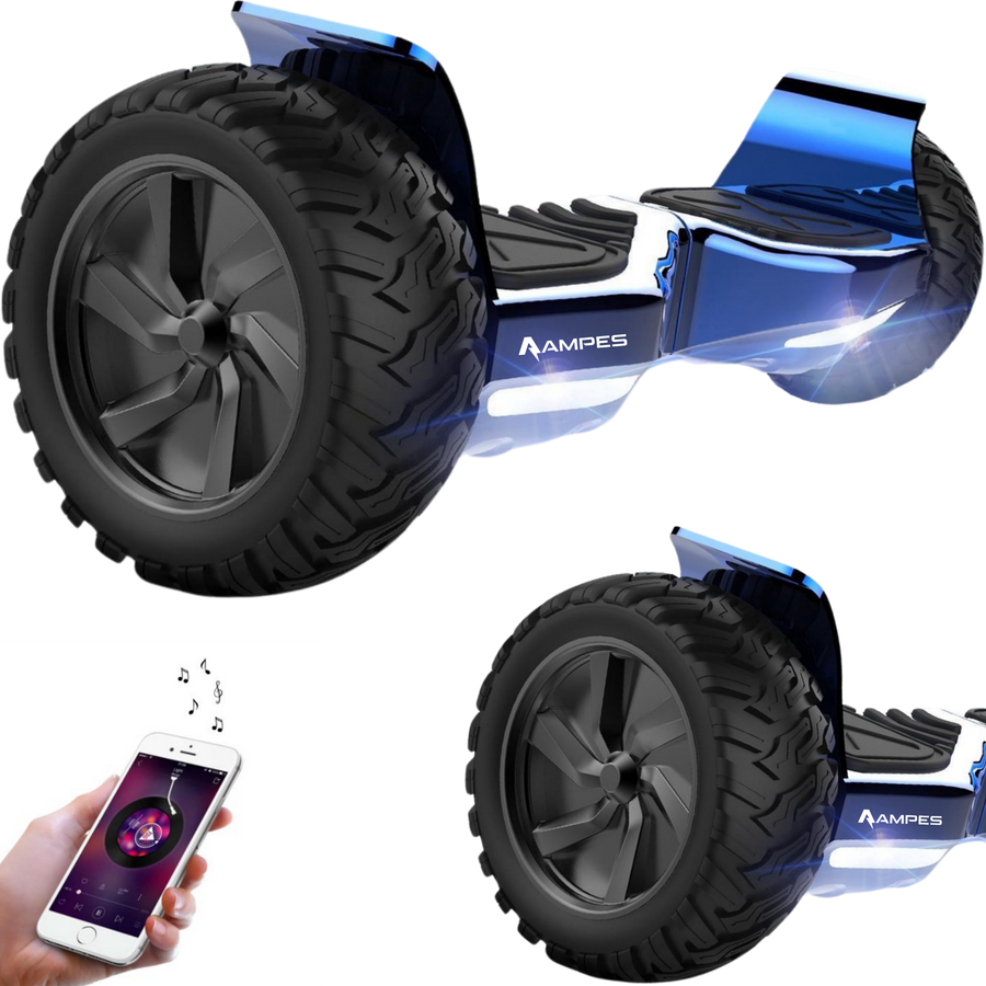 Off Road Hoverboard - Chroom Blauw