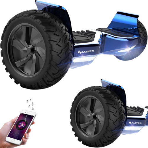 Off Road Hoverboard - Chroom Blauw