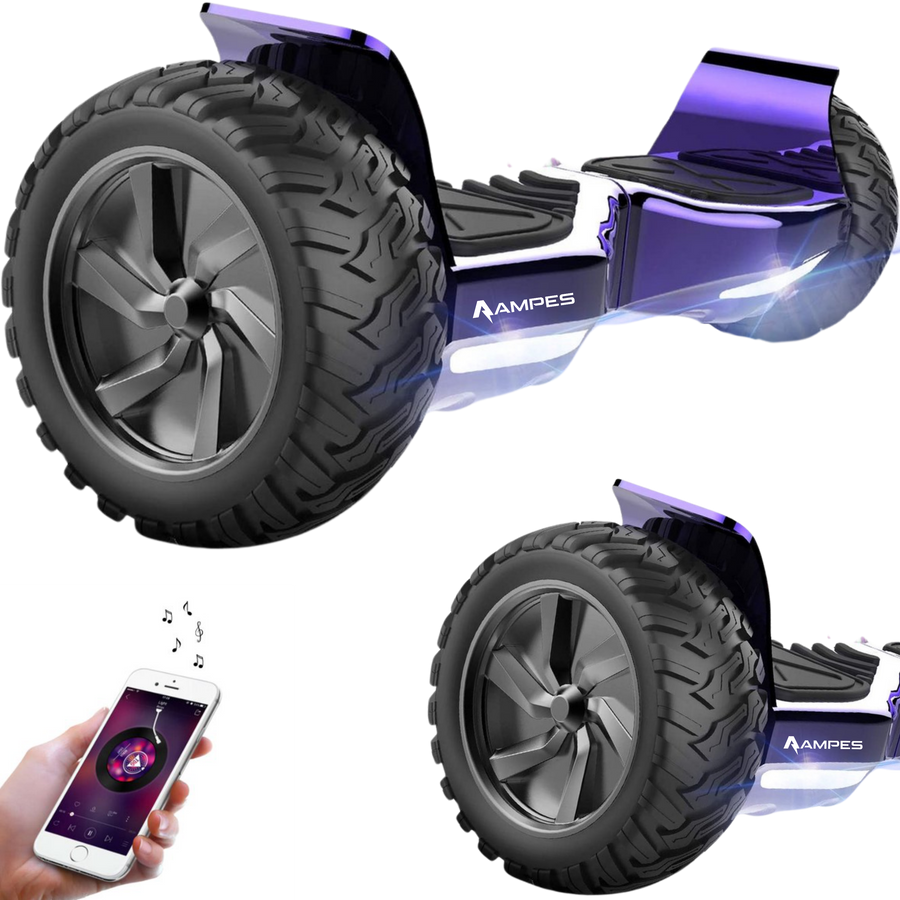 Off Road Hoverboard - Chroom Paars