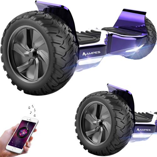 Off Road Hoverboard - Chroom Paars