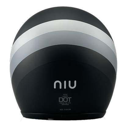 Niu Classic Helm Mat Zwart achterkant