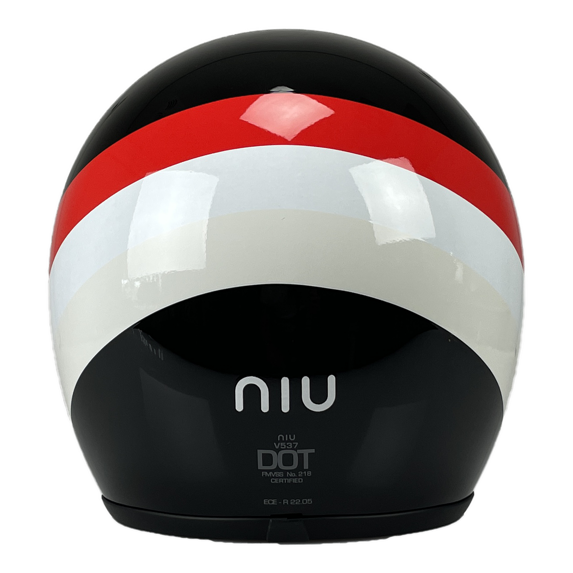 Niu Classic Helm Zwart achterkant