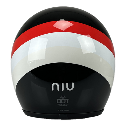 Niu Classic Helm Zwart achterkant