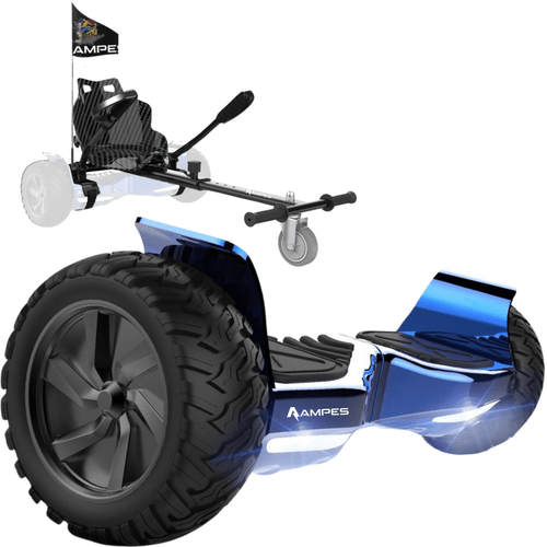 Off Road Hoverboard - Chroom Blauw + Hoverkart - Voltes
