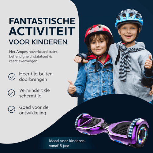 Ampes Hoverboard - Chroom Paars + Hoverkart Roze