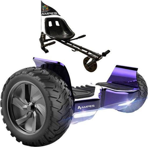 Off Road Hoverboard - Chroom Paars + Hoverkart Vering - Voltes