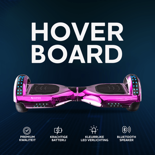 Ampes Hoverboard - Chroom Roze + Hoverkart Roze