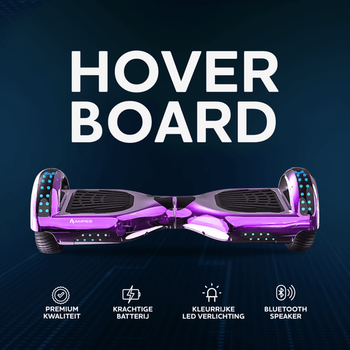 Ampes Hoverboard - Chroom Paars + Hoverkart Roze