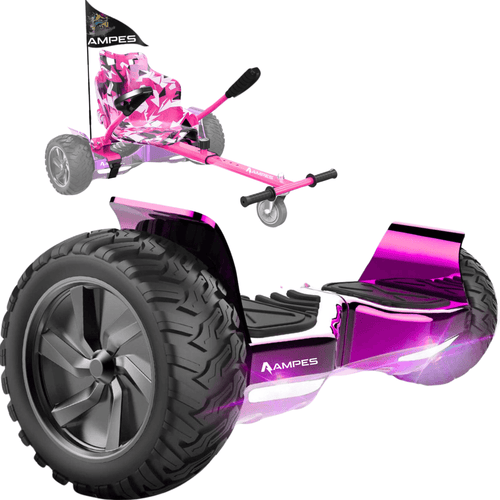Off Road Hoverboard - Chroom Roze + Hoverkart Roze - Voltes