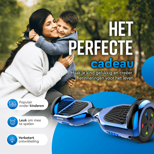 Ampes Hoverboard - Chroom Blauw + Hoverkart Blauw