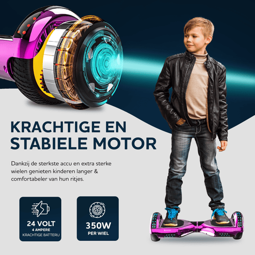 Ampes Hoverboard - Chroom Roze + Hoverkart Roze