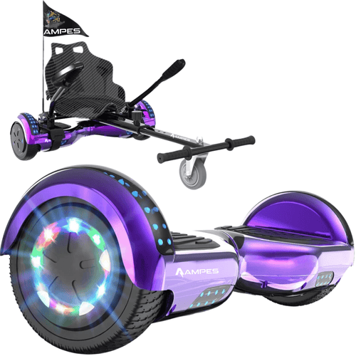 Hoverboard - Chroom Paars + Hoverkart - Voltes