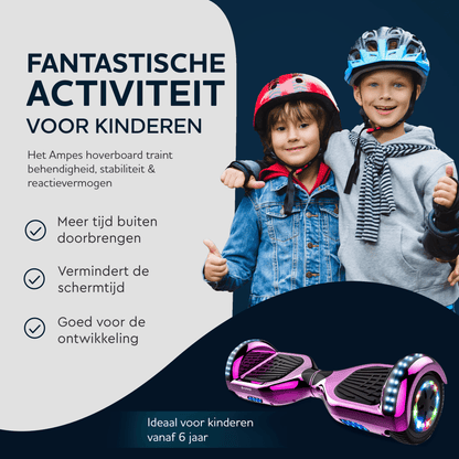 Ampes Hoverboard - Chroom Roze + Hoverkart Roze