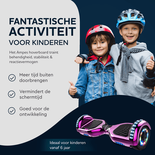 Ampes Hoverboard - Chroom Roze + Hoverkart Roze