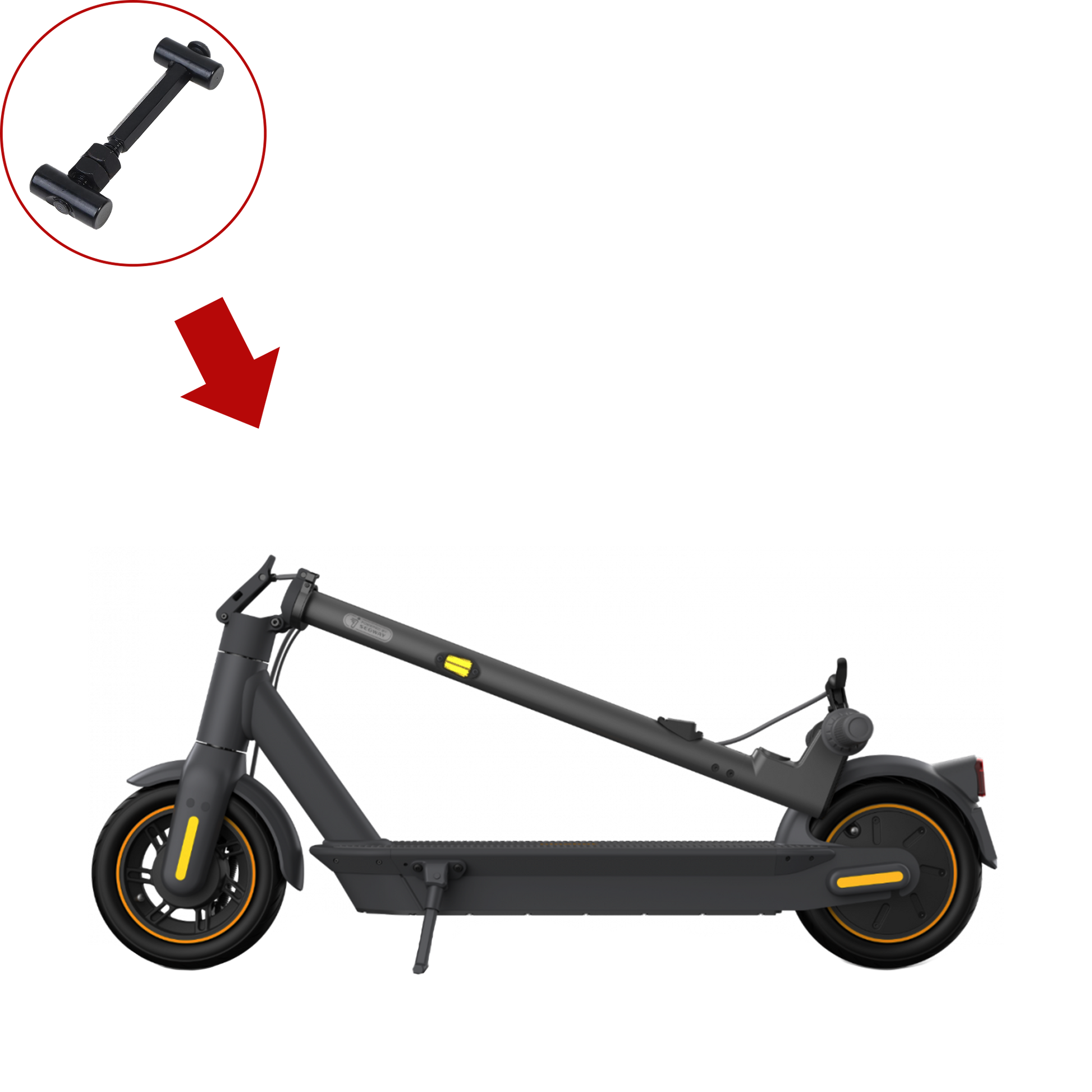 Segway-Ninebot Kickscooter Max G30 vouwpedaal montage set
